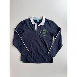 Boys' PETIT BATEAU Navy Blue Cotton Pique Jersey Knit Polo T-Shirt, Size 10
